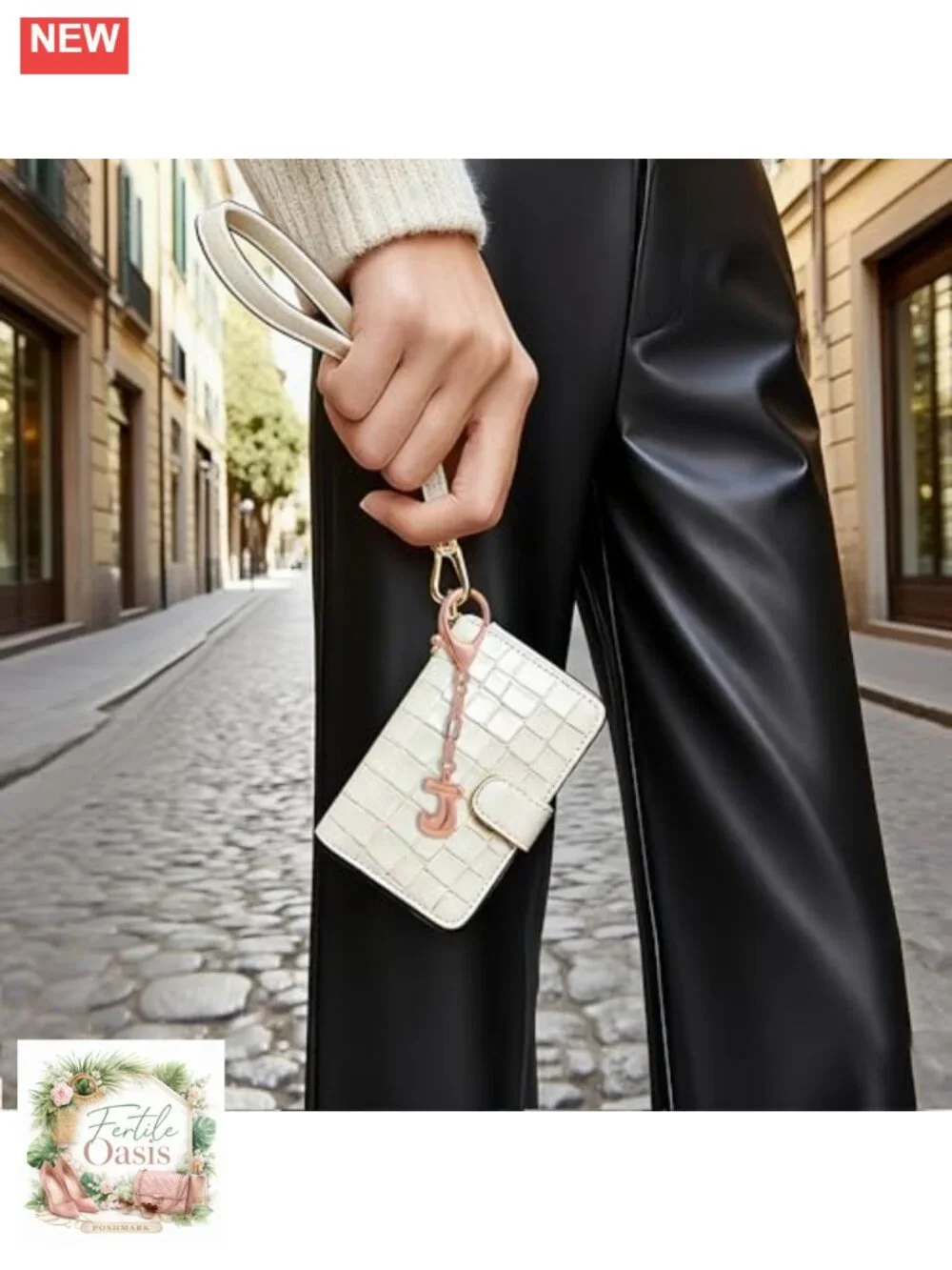 Personalized Initial Keychain 14K Gold Plated Bag Charm Purse Accessory Gift